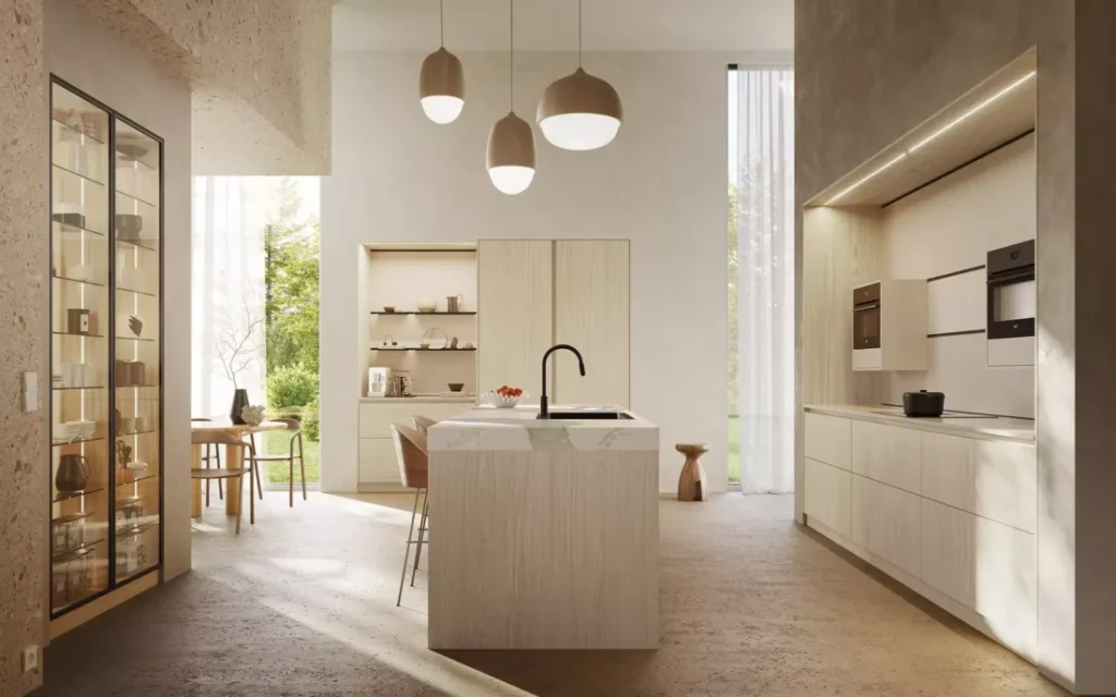 Cuisine moderne avec Ilôt central - Cuisine Premier Plan