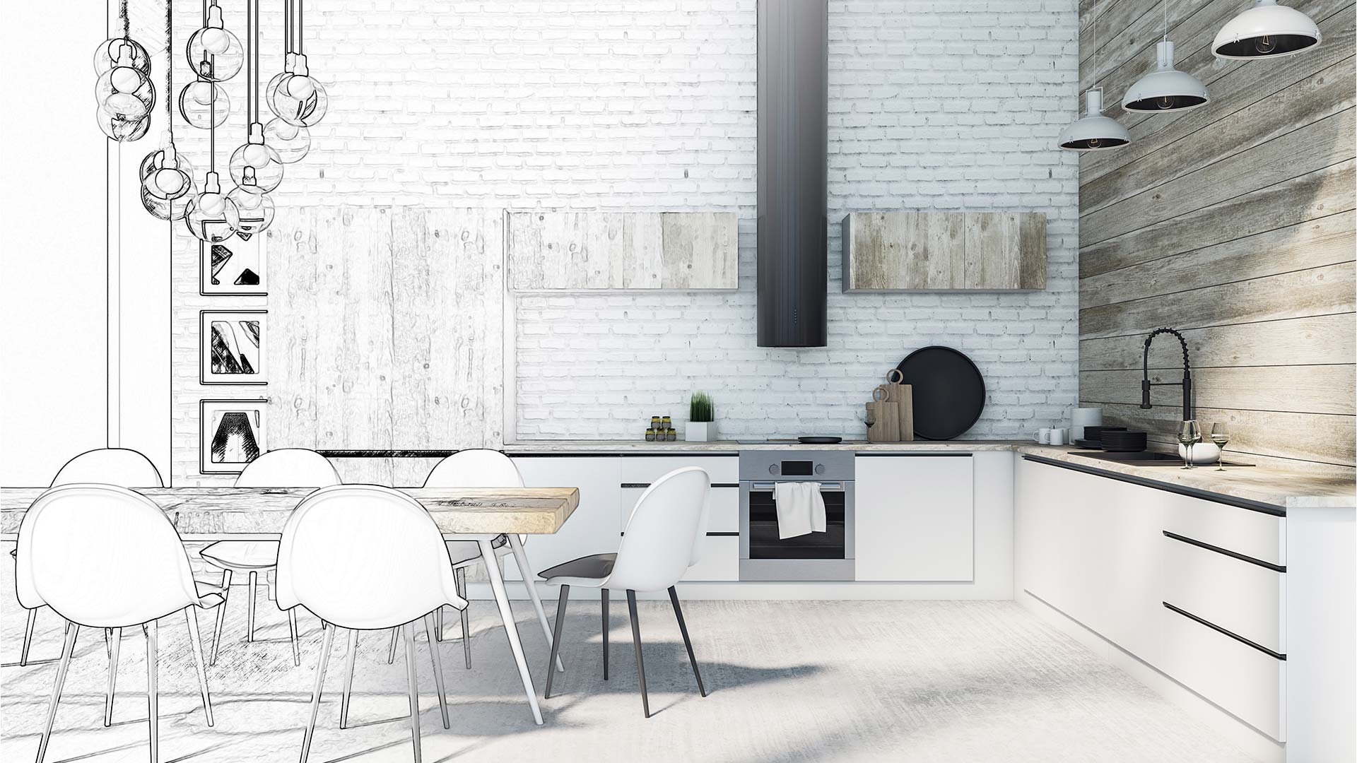conception de cuisine et vue 3d